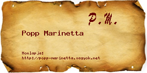 Popp Marinetta névjegykártya